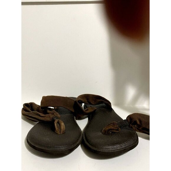 Sanuk Womens Size 9 Brown Yoga Sling Sandals Made In China - Picture 5 of 7